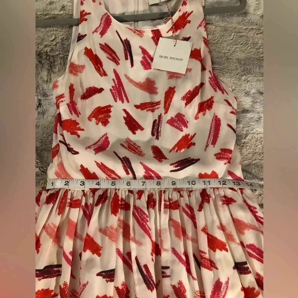 : : RACHEL ANTONOFF New w/ Tag Retro Style White & Scribble Sleeveless Dress : :